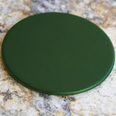 Dark Green Leatherette Coaster, Round